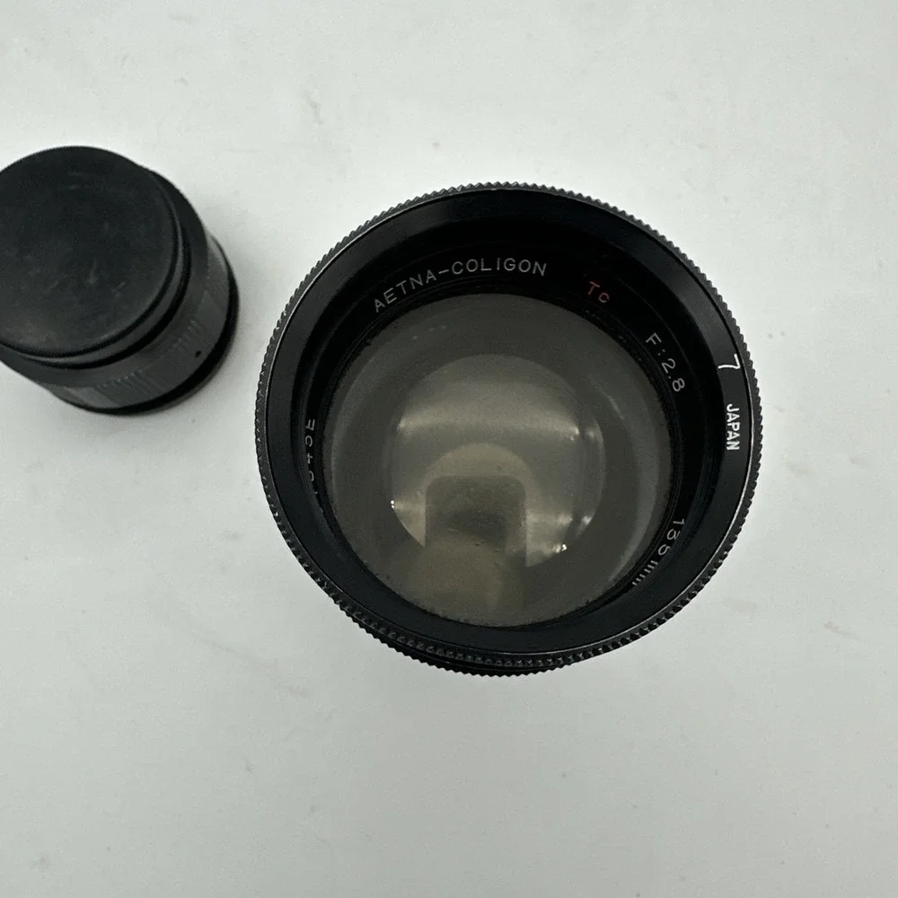 Aetna-Coligon 135mm‎ f2.8 Zebra Preset Lens & Lens Converter Included EUC
